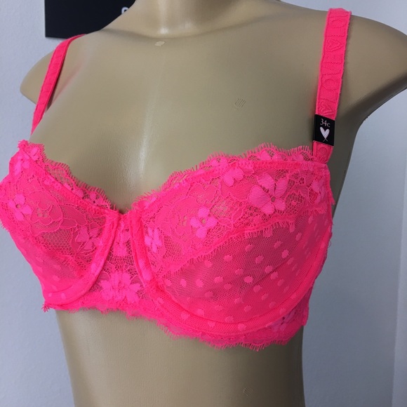 Victoria’s Secret Neon Pink Bra 34D 34DDD - Picture 4 of 7